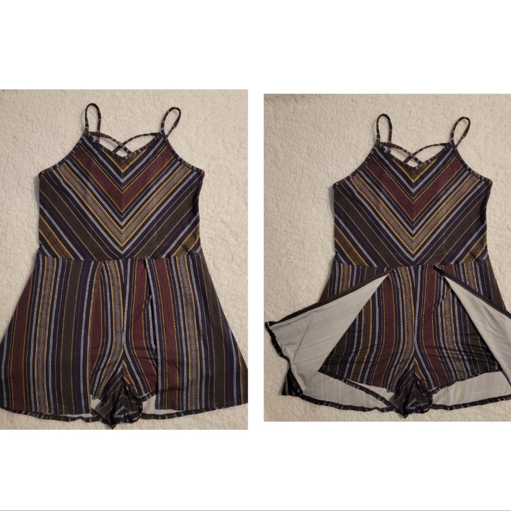 Tie-Front Striped Romper - art class™